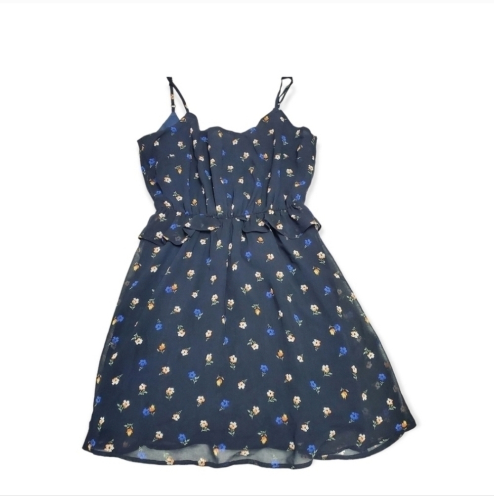 Forever 21 Floral Peplum Cami Mini Dress 90s - Small
